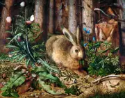 A Hare in the Forest by Hans Hoffmann Art Print 11"x14"