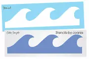 2 pc STENCIL 6" Ocean Beach Wave Bedroom Wall Nautical Border DIY Signs Joanie