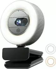 2K QHD Webcam with Sony Sensor and Built-in Ring Light,G910 Web Camera with Micr