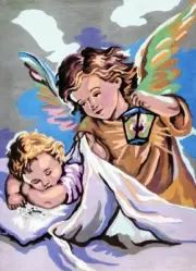"Good Night" Printed Needlepoint Tapestry Canvas 6222