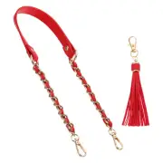 24 Inch Purse Chain Strap Purse Strap Replacement with Tassel, Red/Gold