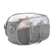 Collapsible Laundry Basket, Foldable Tear Proof Mesh Pop Up Hamper with Reinf...