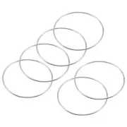 110mm(4.33") OD Metal O Ring Non-Welded Craft Hoops for DIY Silver Tone 6pcs
