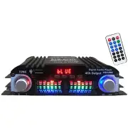 Stereo Audio Power Amplifier 4 Channel HiFi Bass Amp Car Home W/ Remote Control