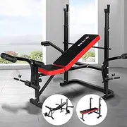 BLACK LORD Multi-Station Weight Bench Press Home Gym Workout Fitness Dip Bar Chin-up Station Multi Functional Exercise Strength Training Equipment