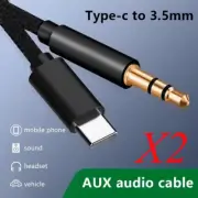 2X For Samsung A54 A32 A52 A13 A03s Type-C to 3.5mm AUX Audio Car Adapter Cord