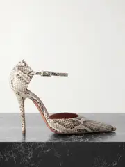 [Amina Muaddi] Amina Muaddi - Barbara Snake-print Leather Pumps - Snake print - IT36 IT 36 Animal print