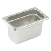 Anti-Jam Steam Pan Ninth-Size Reinforced Stainless Steel 4"D 24 Gauge