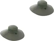 [Kisangel] Pcs Outdoor Wide Brim Cap Men's Sunshade Hat Fishing Hat Made of Soft Material Breathable Lightweight Army Green for Sports