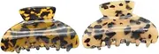 WRITWAA 2Pcs Minimalist Leopard Jaw Clips for Adults Vintage Hair Claws Elegant Hair Accessories for Women Smooth Finish