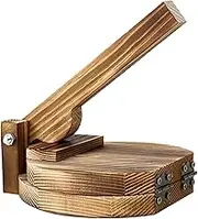Wooden Tortilla Press 6 Inch Round Carbonized Tortilla Presser with Smooth Hinge Efficient & Labor-Saving Kitchen Accessories
