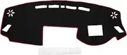 X AUTOHAUX Dashboard Dash Cover for Mitsubishi Eclipse Cross 2018-2024 Interior Dashboard Mat Black Red Silicone Suede