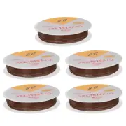 5pcs 0.8mm Elastic String Craft DIY Making Stretchy Cord Thread TPU, Brown
