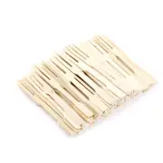 100pcs/set bamboo cocktail forks fruit pick beige 9cm stick skewers BXA&APW