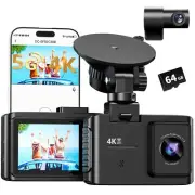 Dash Cam Front and Rear 4K Dual Channel Dash Cam - 5GHz WiFi Dash Camera for ...