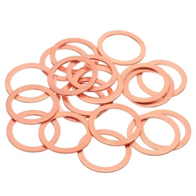 20Pcs M27 Flat Copper Washers 27x35x1.5mm Copper Flat Sealing Ring Washers