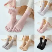 1 Pairs Women Five Finger Toe Socks Solid Breathe Sports Casual Non-slip Elastic