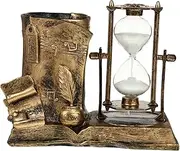 Vintage Resin Craft Ornament for Home Unique Retro Sand Timer Sturdy Clock Decor Creative Design