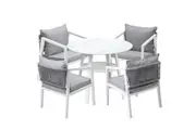 Livsip Outdoor Dining Setting Furniture Bistro Set 5PCS White