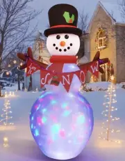 6 FT Inflatable Snowman Christmas Outdoor Decoration Blow up Snowman Holiday