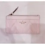 KATE SPADE KS美國正品💗中夾 短夾 小香風 專櫃皮夾 菱格紋 卡夾 卡片夾 淺粉色 KS  零錢包 皮夾