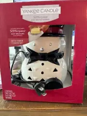 Yankee Candle Scenterpiece Warmer JACK FROST Snowman Melt Cup Timer Red Hat