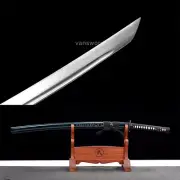Handmade Damascus Folded Steel Katana Samurai Sword Full Tang Iron Tsuba Sharp.