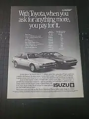 Isuzu Impulse Vintage Print Ad 1988 8x11 Great To Frame