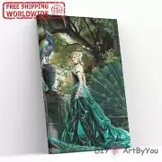 Paint By Numbers Kit Woman Peacock Animal Abstract Art Oil DIY Home Framed Wall