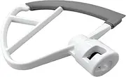 Flex Edge Beater for Kitchen-Aid Mixer, Flat Paddle Beater Attachments with Scraper, 4.5-5 Quart Bowls, Beater with Silicone Edges, White Kuitgh