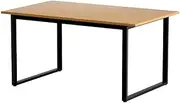 [Artiss] Dining Table, 150cm Rectangle White Coffee Tables Side Wooden Buffet Desk Lounge Desks Home Living Room Bedroom Kitchen Office Cafe Restaurant Furniture, 6 Seater Steel Legs