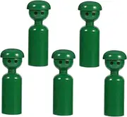 Luxshiny Educational Wooden Doll Toys Set 5pcs Boys and Girls Learning Toys Wooden Hats Pretend Play Figures for Toddlers and Preschoolers