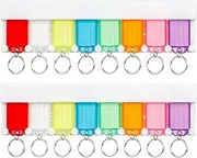 Ling-Luo Key Tag Rack Slot Style Plastic Wall Mounted Key Holder Organizer with Transparent Tough Key Tag Identifiers Markers in 8 Assorted Colors, 2 Pack