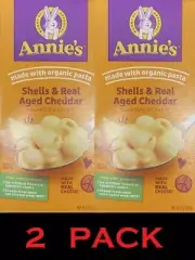 Annie's Macaroni & Cheese Shells Real Aged Cheddar With Organic Pasta 6oz 2 PACK