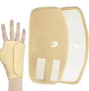 Castor Oil Wrap - 2X Organic Hand Wraps | Soft Compression Wrist Support, Adjustable Hook and Loop Wrist Brac for Right & Left Hands