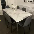 Luxury Sintered Stone Dining Table 4-6 Seats Scratch-proof Kitchen Dinner Table