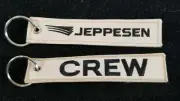 Jeppesen Flight Crew Embroidered Luggage Tag Aviation Pilots Set of Two