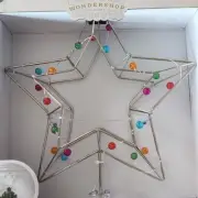 Wondershop LED Colorful Lights on Silver Star Christmas Tree Topper NWT