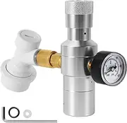 Dbgogo Dual Hold Stable Pressure 0-60 PSI Mini Co2 Regulator, Portable Mini Keg Charger Regulator with Co2 Gas Ball Lock Disconnect for Corny Keg Beer Growler Outdoor Picnic Party Carbonation