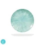 12x Round Coupe Plate 217mm Aquamarine Churchill Studio Print Stone Crockery
