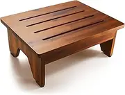 Tinamo One Step Stool for Adults 6.5" - Wooden Step Stools for Bed - 200lbs Safety Stepping Stool Bathroom Aid for Handicap, Elderly, Seniors, Kid, Bathtub, High Beds, Kitchens (Natural, Acacia 6.5H)