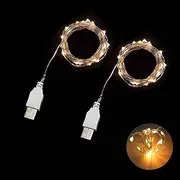 Sokelinn-six 2m 20 LEDs Fairy String Lights, USB Powered String Light for Desk Office Christmas Tree Party Decoration (Warm, 2)