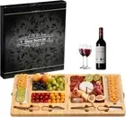 Bamboo Cheese Board & Knife Set Extra Large Folding Charcuterie Boards Set