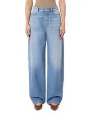 Max Mara Studio Mid Rise Oversized Jeans in Light Blue