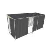 Build-a-Shed 1.5 x 4.5 x 2m Single Hinged Side Door Skillion Shed - Grey