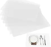 Clear Place Mats,Translucent Plastic Placemats Set for Dining Table, Keeps Table or Desktop Cloth Cleaner, Washable, Heat Resistant, Non-Slip (8)
