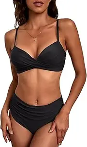 [Generic] Women Twist High Waisted Bikini Sexy Push Up Two Piece Swimsuits