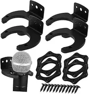 SUPVOX 4Sets Wireless Microphone Wall Mount Holder Slip Hooks with Screws for Easy Installation Compatible with Various Wireless Microphones for Ktv and Home Use
