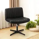 Cross Legged Chair with Wider Back and Padded Adjustable Height Swivel Home Offi