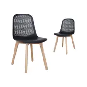 Lydia Dining Chairs PP Shell on Beech Legs Black (set of 2)